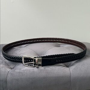 Men’s Reversible Braided Belt, Black or Brown